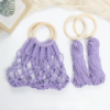 Набор макраме для ручного вязания ажурной плетёной сумки 29х26 см для рукоделия и творчества цвет фиолетовый