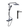 Комплект змішувачів Qtap Sloup: Душова система QTSL57T105VNKBB + Змішувач для раковини QTLIPNO1023H101CB