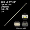 LED підсвітка LG TV 24« 18-led 306mm V236B1-LE2-TREM1 Samsung: UE24H4070AU, UE24H4003AW, T24D310EX, LT24D310EX