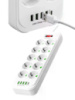 Мережевий подовжувач-фільтр PNS-02/D10 білий 5 м з LED-індикатором, 4 USB і PD Type-C • Розгалужувач живлення 10–220V для дому, офісу та техніки