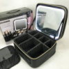 Портативная косметичка органайзер дорожный бьюти кейс с ручкой для переноски зеркалом и LED-подсветкой