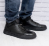 Укороченные ботинки из натуральной черной кожи