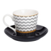 Фарфоровая чашка с черным блюдцем 200 мл RX-N24708WH