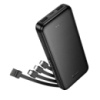 Power bank Hoco J163 10000mAh + кабеля 4в1 USB-А/ Lightning/ Type-C/ MicroUSB black