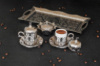 ✔️SALE! Турецький посуд набір для кави Turcoffee металевий (срібло)
