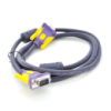 Кабель Merlion VGA 3+4 with shielding, 3m, male to male (папа-папа), 2 феррита,  purple, Пакет Q100