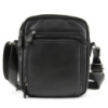 Шкіряна сумка через плече в чорному кольор на три відділи 71730A