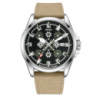 Чоловічий годинник Awarder 040 Embroidery Silver-Army Green Khaki Automatic з сапфіровим склом
