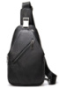 Сумка чоловіча слінг через плече в зернистій шкірі 720249 Чорна