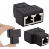 DM З'єднувач мережевих роз'ємів RJ45 - 2*RJ45 2/1 Black