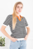Жіноча чорно-біла футболка в смужку