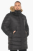 Куртка мужская зимняя удлинённая с опушкой на съёмном капюшоне - 49718 Braggart чёрный цвет