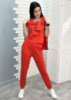 Спортивний трикотажний костюм трійка «Weekend» оптом | Батал | Розпродаж моделі Помаранчевий, 50-52
