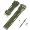 Ремінець для Casio G-Shock GA-100/110/120 Army Green-Glossy GD, полімерний, 21.1 см