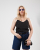 Жіноча літня блузка «Infiniti»| Батал Чорний, 50-52