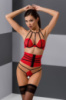 Мереживний комплект білизни з інтимним вирізом Passion Exclusive AKITA SET червоний, Червоний, L, XL, L/XL