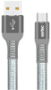 Кабель USB/TYPE-C SERTEC ST-055 плоский тканинний BLUE (2 м)