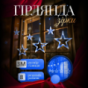 Гірлянда-штора Місяць та зірки розмір 3*0,9 м 12 фігур, синій