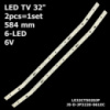 LED підсвітка TV Ergo 32« inch 6-led 595mm. 6V. AKAI UA32DM2500T2 JS-D-JP3220-061EC 2шт.