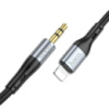 Аудiокабель HOCO UPA22 iP to 3.5mm male, silicone, 1m, Black (6931474769473)
