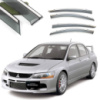 Дефлектори вікон Mitsubishi Lancer X 2007- SD П/К скотч«FLY»(нерж.сталь 3D)BMTLC0923-W/S (216)