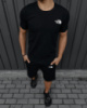 Чоловічий комплект The North Face футболка чорна + шорти