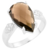 Серебряное кольцо CatalogSilver с натуральным раухтопазом (дымчатым кварцем), вес изделия 3,9 гр (1534571) 18.5 размер