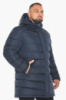 Куртка мужская Braggart зимняя удлиненная с капюшоном - 49818 тёмно-синий цвет