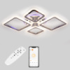 Стельова LED люстра, світлодіодний світильник Sunlight хром 5331/2+2 R