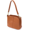 Жіноча сумка на три відділення з натуральної шкіри 722975 Рудий