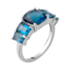 Серебряное кольцо CatalogSilver с топазом Лондон Блю, вес изделия 3,21 гр (2062462) 18.5 размер