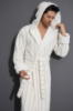 Nusa Халат чоловічий з капюшоном Nusa 7005 кремовий.