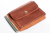Затискач для купюр з кишенею для монет шкіра вінтаж Рудий (1939517812)