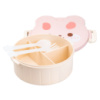 Ланч-бокс дитячий зі столовими приборами Rabbit 18*18*7 см, білий