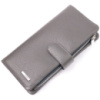 Вертикальне жіноче портмоне з натуральної шкіри 720999 Сірий