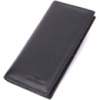 Місткий вертикальний жіночий гаманець на магнітах із натуральної шкіри 722540 Чорний