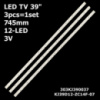 LED підсвітка TV 39« 745mm 12-led 3V KJ39D12-ZC14F-07 303KJ390037 39D3503V1W6C2B74617M 1шт.