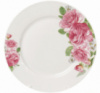 Набор 6 фарфоровых обеденных тарелок «Розовые розы» Ø23см
