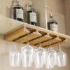 Бамбуковая подвесная полка для бокалов, органайзер подвесной для бара и кухни из бамбука для бокалов 10 шт на ножке