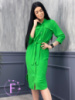Довга сукня-сорочка з поясом «Marcella» оптом | Норма | Розпродаж моделі Зелений, 46-48