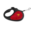 Повідець-рулетка для собак WAUDOG R-leash, малюнок «Супермен Лого червоний», M, до 25 кг, 5 м, світловідбиваюча стрічка чорний