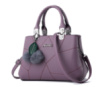 Модная женская сумка с брелком шариком, женская сумочка на плечо с меховой подвеской Фиолетовый