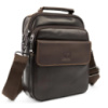 Шкіряна чоловіча барсетка з ручкою коричнева 710097C