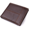 Горизонтальний стильний гаманець з натуральної шкіри 722888 Коричневий