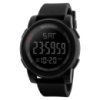 Чоловічий спортивний годинник Skmei 1257BK All Black з електронним циферблатом та підсвічуванням