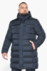 Куртка мужская Braggart зимняя удлиненная с капюшоном - 63949 тёмно-синего цвета