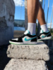 Чоловічі кросівки Nike air jordan 1 low black white turquoise