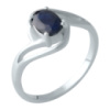 Серебряное кольцо CatalogSilver с натуральным сапфиром 1.055ct, вес изделия 2,2 гр (2000495) 18 размер