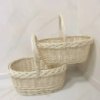 Набір кошиків «Двійка» 2 шт плетені з натуральної відбіленої лози з ручкою для Великодня, пасхальна корзинка