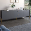 Тумба под телевизор с ящиками LION Wood с золотыми ножками 160х65х40 см Антрацит (LION-043106)